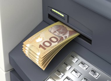 Withdrawal Canadian Dollar From The ATM clipart