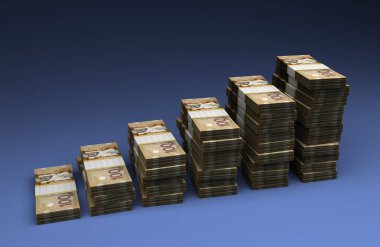 Kanada Doları çubuk grafik (mavi arka plan üzerinde)