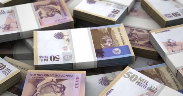 Stapel Kolumbianischer Pesos Nahtlos — Stockvideo