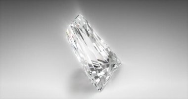 Konik Baquette elmas gri arka plan üzerinde (kesintisiz kesmek)