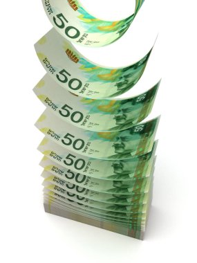 Düşen İsrail Yeni Şekelleri (kırpma yolu ile izole)