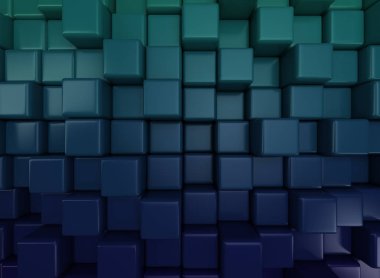 Arka plan küpleri ile 3d render