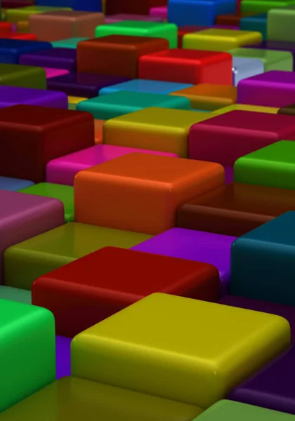 Colorful Background Cubes Rendering — Stock Photo, Image