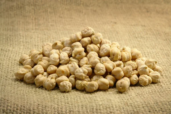 Garbanzos Sobre Fondo Saco — Foto de Stock