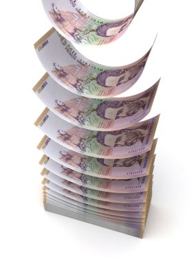 Düşen Kolombiya (izole kırpma yoluyla peso)