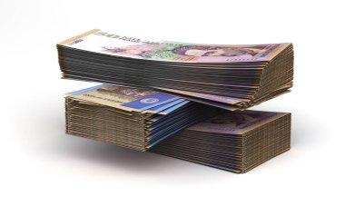 Kolombiya Pezosu Yığını (beyaz arkaplanda izole edilmiş)