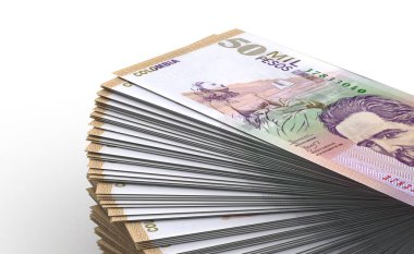 Kolombiyalı peso yakın çekim yığını