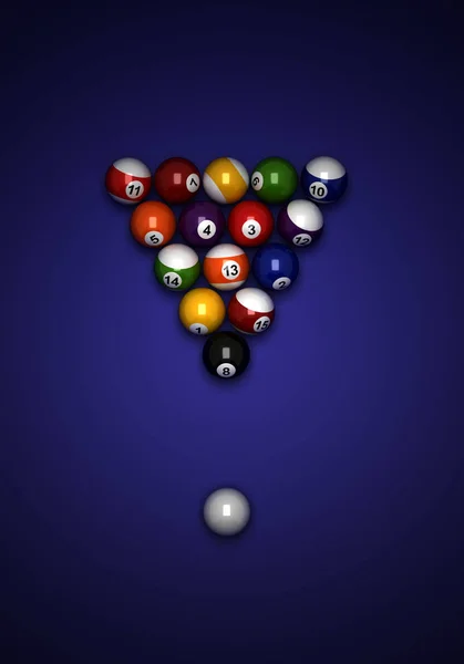 Billiard Balls Top View — Stock Photo, Image