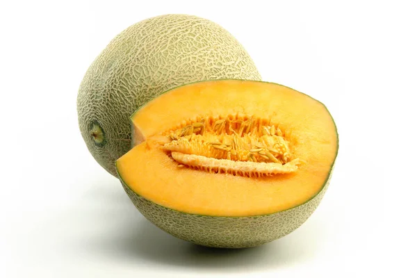 Melon Demi Sur Fond Blanc — Photo