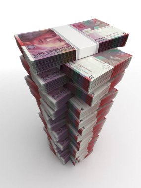 İsviçre Frangı (beyaz arka plan üzerinde izole Kulesi)