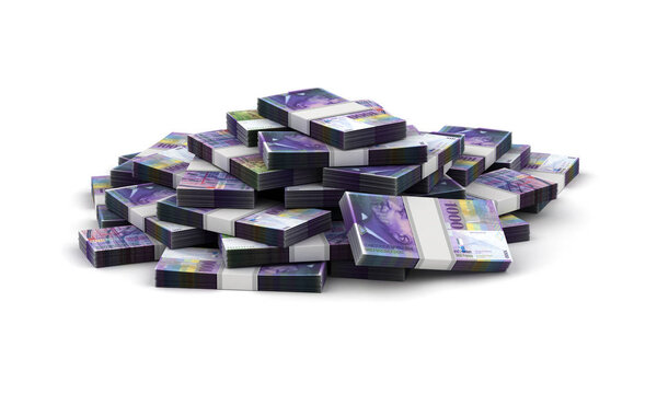 Стек швейцарского франка (на белом фоне))