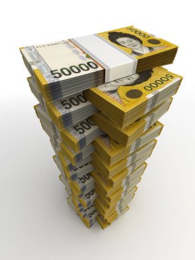 Güney Kore Wonu (beyaz arka plan üzerinde izole Kulesi)