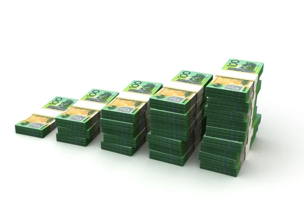 Dolar Australijski Bar Wykres Izolowany Białym Tle — Zdjęcie stockowe