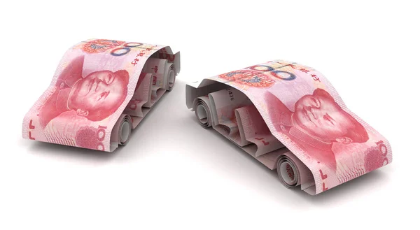 Финансирование автомобилей с китайским юанем — стоковое фото