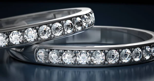 Two Diamond Wedding Ring — Stock Photo, Image