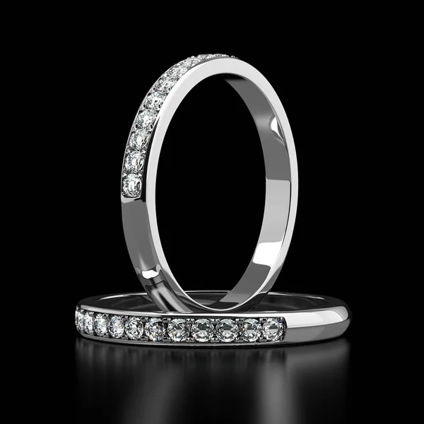 Dwa Diamond Wedding Ring — Zdjęcie stockowe