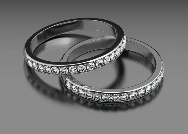 Two Diamond Wedding Ring — Stock Photo, Image