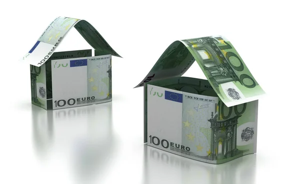 Nieruchomości z europejskimi euro — Zdjęcie stockowe