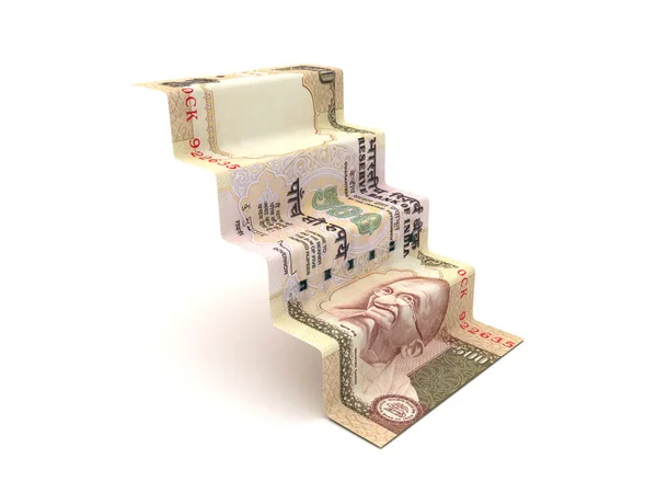 Higher Steps With Indian Rupee — Stock Photo, Image