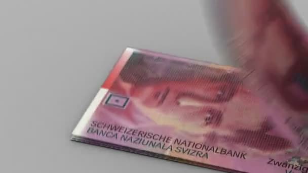 Sviçre Frangı Para Birimi Sayma — Stok video