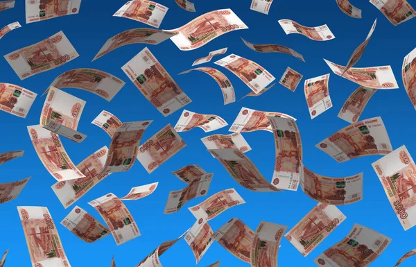 Flygande Rysk rubel — Stockfoto
