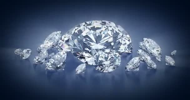 Brilliant Diamond Mavi Üzerinde Sorunsuz — Stok video