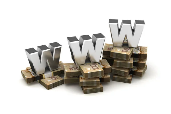 World Wide Web Economy with Canadian Dollar — Stock Photo, Image