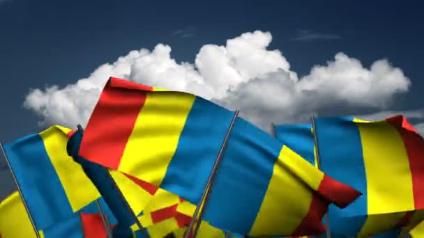 Waving Andorra Flaggor Sömlös Alfakanal — Stockvideo