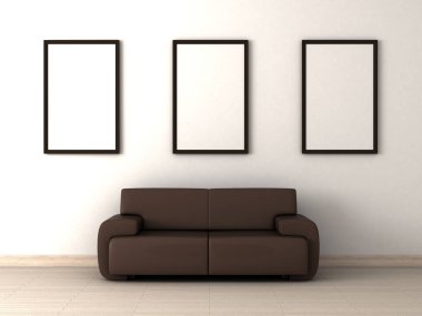 Boş çerçeveler ve kanepe