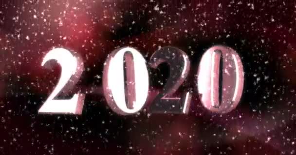 Neues Jahr 2020 Mit Glühendem Hintergrund Nahtlos — Stockvideo