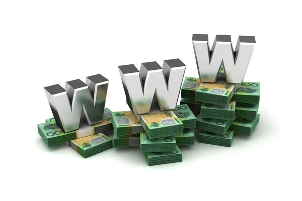 World Wide Web Economy with Australian Dollar — Stock Photo, Image