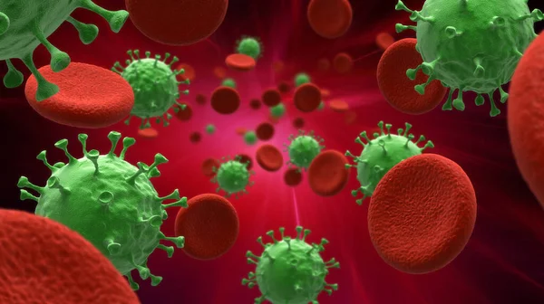Blood Cells Virus Infection — ストック写真