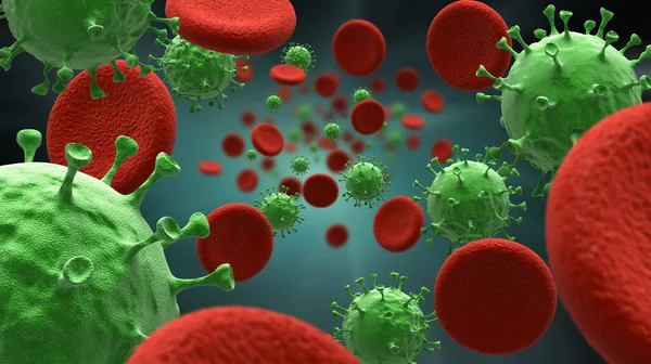 Blood Cells Virus Infection Stock Photo