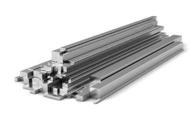 Beyaz arkaplanda metal profil