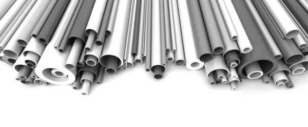 Plastic Pipes White Background — Stock Photo, Image