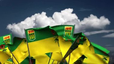 Saskatchewan Eyalet Bayraklarını Dalgalamak (kusursuz & alfa kanalı)