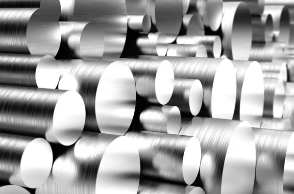 Stack Stainless Steel Rods Close — Stock Photo, Image