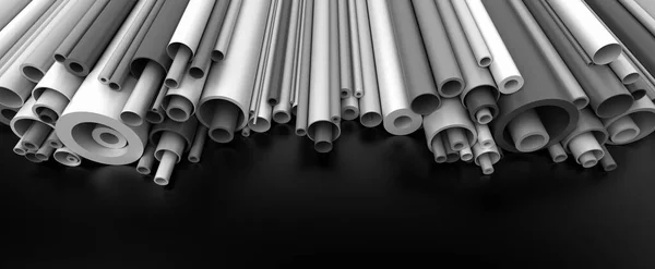 Plastic Pipes Dark Background — Stock Photo, Image