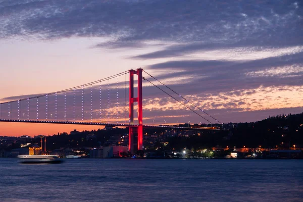 Barevné Odpoledne Bospor Most Istanbulu — Stock fotografie