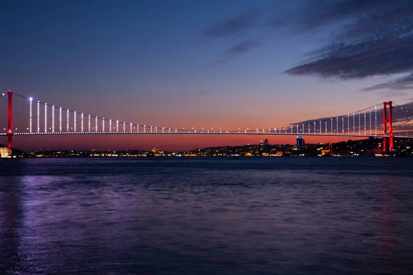 Pomeriggio Colorato Ponte Sul Bosforo Istanbul — Foto Stock