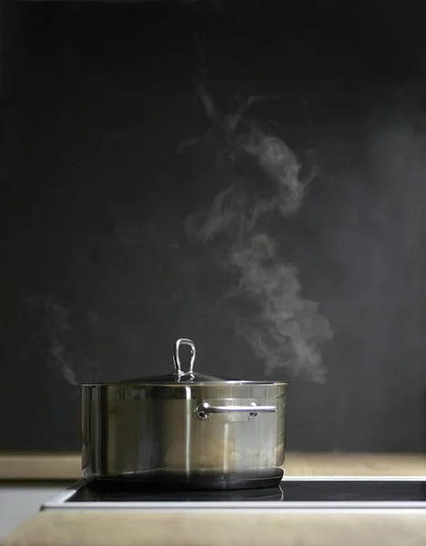 Cocina Cena Una Cocina Moderna Blanca — Foto de Stock