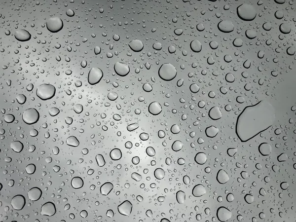 Rain Drops Window Glasses Surface Cloudy Background Natural Pattern Raindrops — Stock Photo, Image