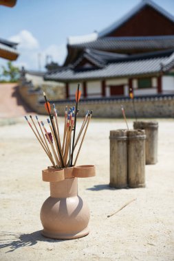 Joseon Hanedanlığı tuho oyunu. Tongjeyoungisahistoricalsiteofthejoseondynastyintongyeong, Southkorea.