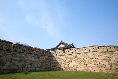 Bir geleneksel Kalesi duvar Gochang-gun, Kore.