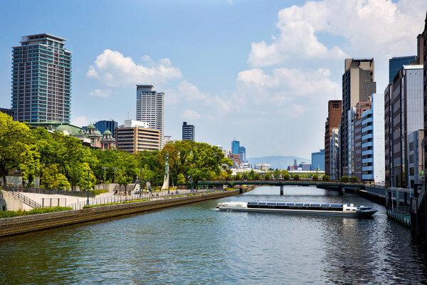 A river running through Osaka, Japan.