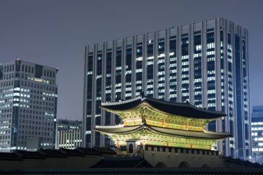 Gyeongbokgung Sarayı sahne Seul, Kore