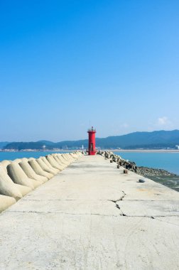 Kore'de Cheonripo Beach manzarası.