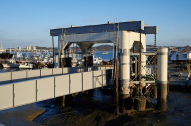 Gelgit'in Ebb'i ve Akışı. Kore'deki Gunsan Limanı.