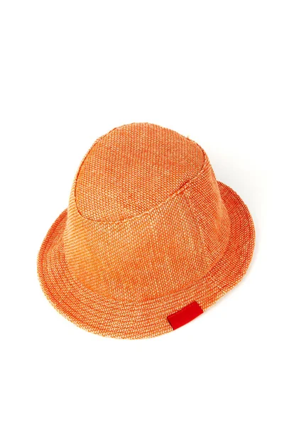 Καπέλο Παραλίας Λευκό Φόντο — Φωτογραφία Αρχείου