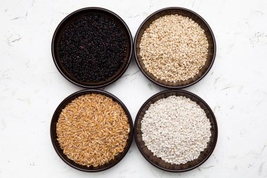 Buğday, arpa, esmer pirinç, Siyah pirinç